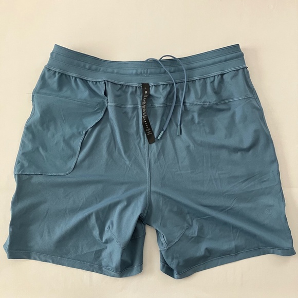 Lululemon Men License to Train Short 7" LinerLess Utility Blue L - Picture 14 of 16